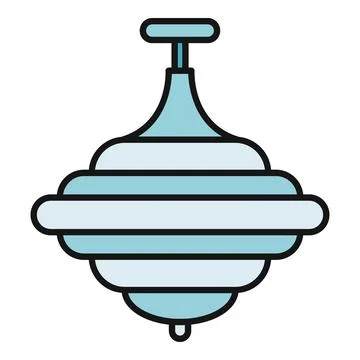 Blue spinning top toy vector icon on white background Stock Illustration