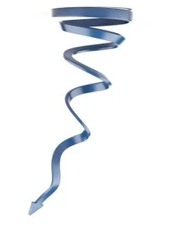 Blue spiral arrow 库存插图