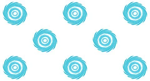 Blue spiral art pattern bright on a white background geometric design 库存插图