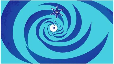Blue spiral background with star vector illustration for graphic design projects Stock Illustration