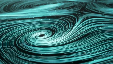 Blue Spiral Curly Trails Stock Footage 135306938