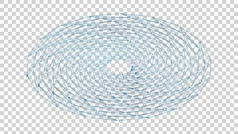 Blue Spiral Data Vortex Isolated on Transparent Background Stock Illustration