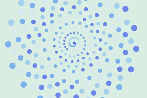Blue spiral dots pattern on light background Stock Photos