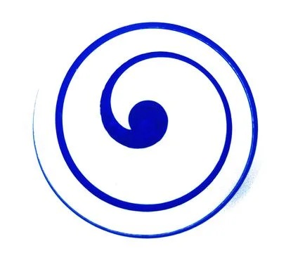 Blue spiral drawed on a turning egg Stock Illustration