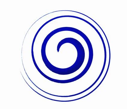 Blue spiral drawed on a turning egg Stock Illustration