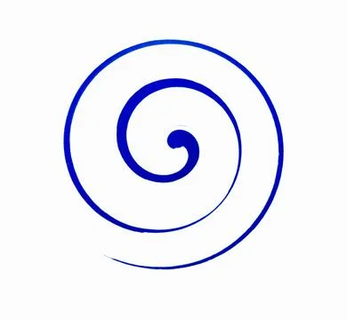 Blue spiral drawed on a turning egg Stock Illustration