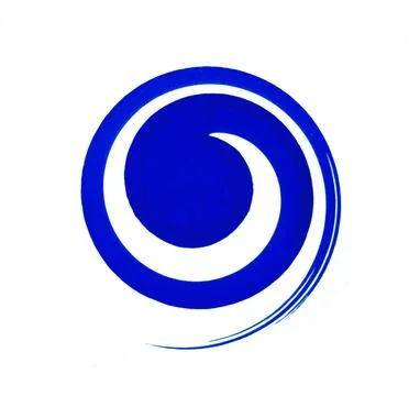 Blue spiral drawed on a turning egg Stock Illustration