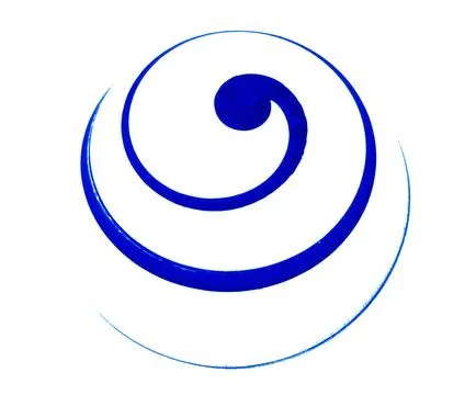 Blue spiral drawed on a turning egg Stock Illustration