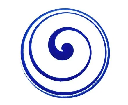 Blue spiral drawed on a turning egg Stock Illustration
