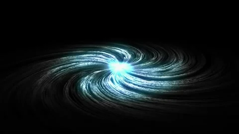 Blue Spiral Galaxy Swirl Loop 4k Black Background Overlay Stock Footage 345959941