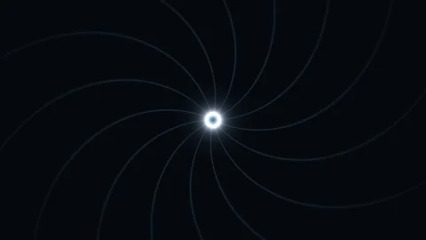 Blue Spiral Light Rays on Black Seamless Loop Stock Footage 340609072