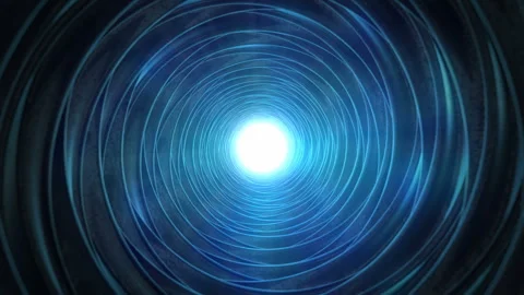 Blue Spiral Light Tunnel Loop – Abstract Vortex Background Animation Stock Footage 348103757