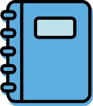 Blue spiral notebook notepad note icon 库存插图
