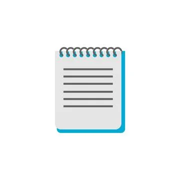 Blue spiral notepad notebook. Vector Stock Illustration