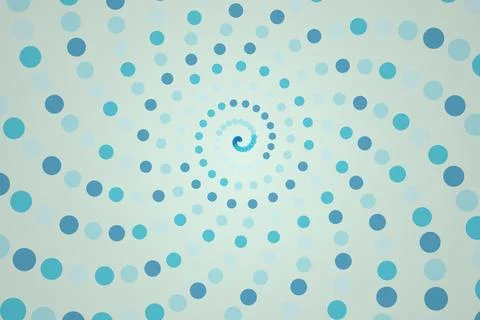 Blue spiral pattern with dots creating a hypnotic swirl Stock Photos