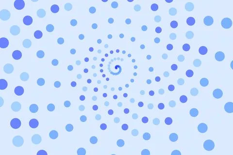 Blue spiral pattern with dots creating a swirling design Stock Photos
