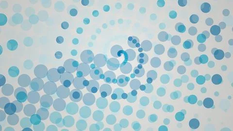 Blue spiral pattern made of circles on light background Stock Illustration