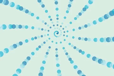 Blue spiral pattern made of dots on light background Stock Photos