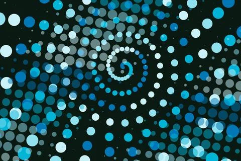 Blue spiral pattern made of dots creating a swirling effect Stock Photos