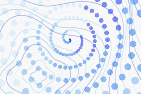 Blue spiral pattern with small dots in abstract design Stock Photos