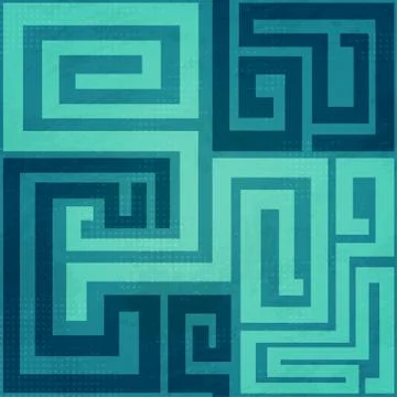 Blue spiral seamless pattern Stock Illustration