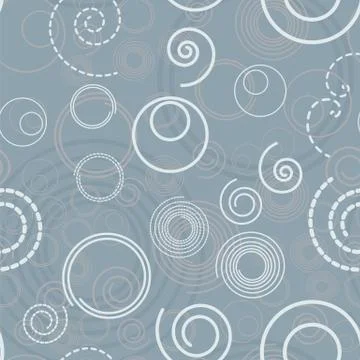 Blue spiral seamless pattern. Vector illustration. Circle light simple Stock Illustration