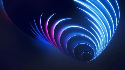 Blue spiral shell background with neon pink curved stripes. Stock-Illustration