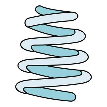 Blue spiral spring coil representing flexibility and tension Stock Illustration