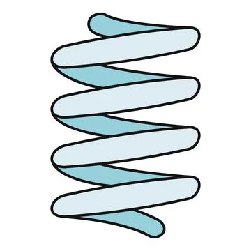 Blue spiral spring showing flexibility and elasticity icon Illustration