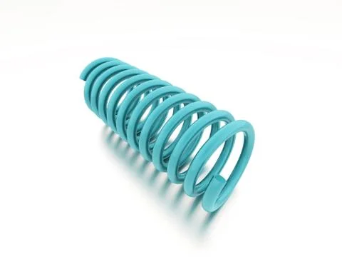 Blue spiral string on white background Stock Illustration