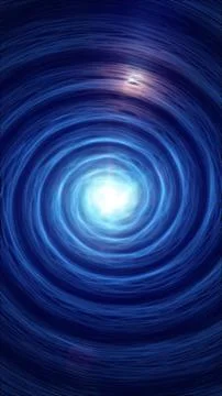 Blue spiral vortex with glowing central light, circular energy waves, and a.. Stock Photos