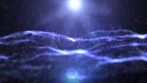 Blue Spirals Waves Waving Particles Motion Background Stock Footage 278548087