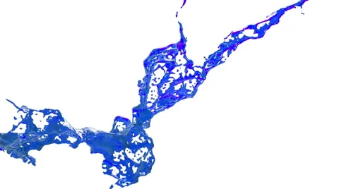 Blue splash in the air in slow motion. juice Stock Footage