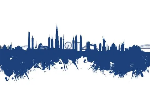 Blue splash cityscape Stock-Illustration