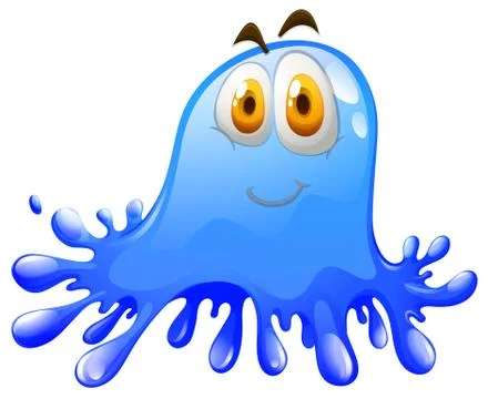 Blue splash with face Stock Illustration