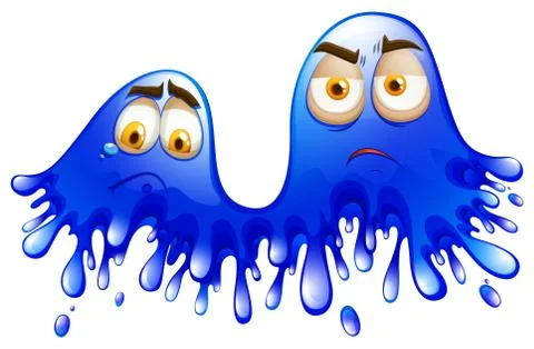Blue splash with faces Illustrazione stock