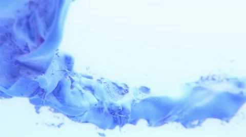 Blue splashing paint flow Stock Footage 60585160