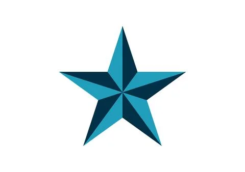 Blue Split-Tone Star Icon  Geometric Contrast Design Illustrazione stock