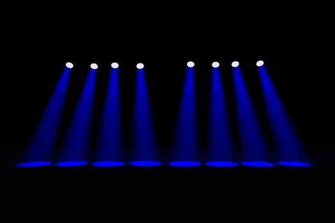 Blue spolights empty stage Stock Illustration