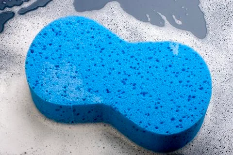 Blue sponge for cleaning Stock Photos