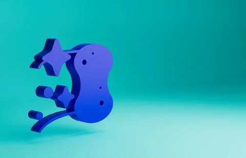 Blue Sponge icon isolated on blue background. Wisp of bast for washing dishes Stock Illustration