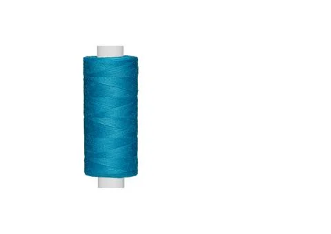 Blue spool of sewing thread isolated on white background Stock Photos