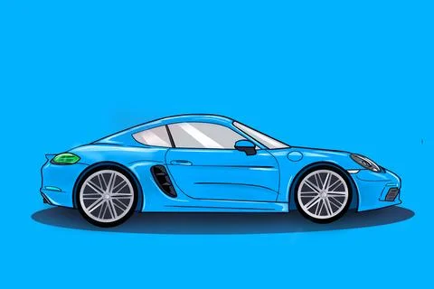 Blue sport car vector template on blue background. Business sport car isolated Stock Illustration