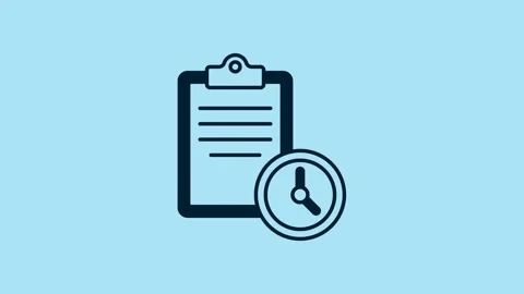 Blue Sport training program or fitness plan icon isolated on blue background. 4K Stock Footage 230608678