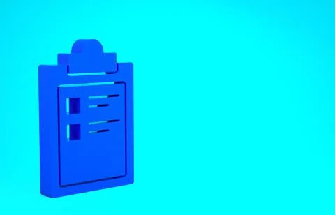 Blue Sport training program or fitness plan icon isolated on blue background. Ilustración de archivo