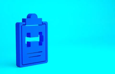 Blue Sport training program or fitness plan icon isolated on blue background. Ilustración de archivo