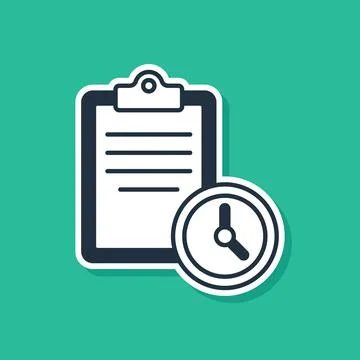 Blue Sport training program or fitness plan icon isolated on green background 스톡 일러스트