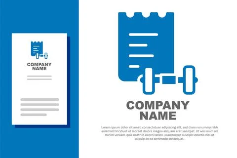 Blue Sport training program or fitness plan icon isolated on white background Stockillustratie