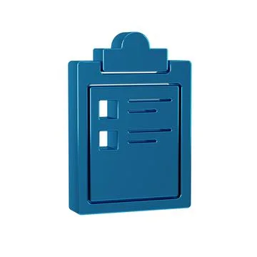 Blue Sport training program or fitness plan icon isolated on transparent ba.. Stock Illustration