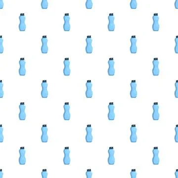 Blue sport water bottle pattern on white background 스톡 일러스트